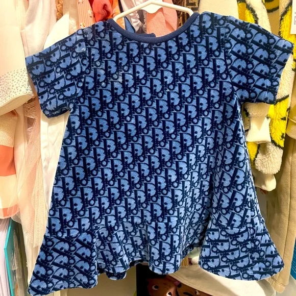 Dior | Dresses | Baby Dior Oblique Velvet Jacquard A Line Dress